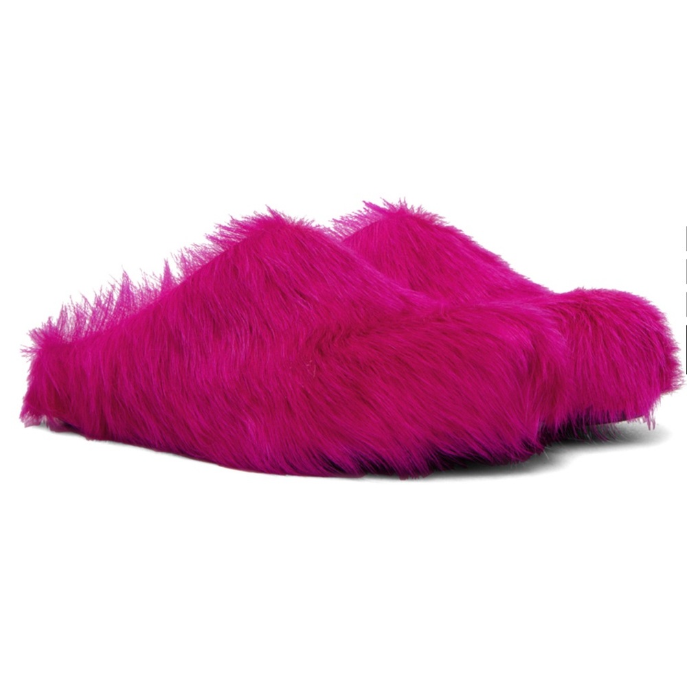 Pink Marni Fur slides